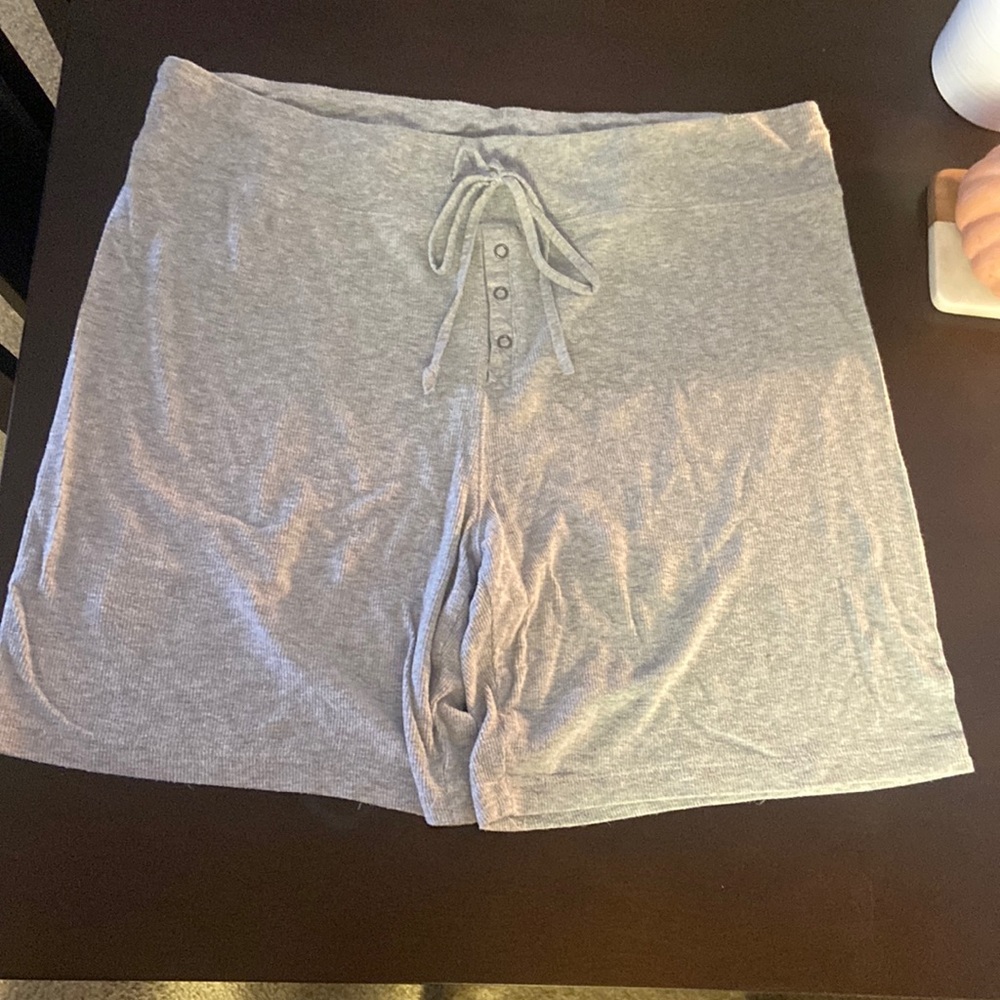 Aerie Ribbed Biker Shorts XL Grey